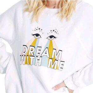 Wildfox Dream With Me Sommers Fleece Lined Oversized Sweatshirt XS